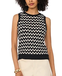 1.state Women's Chevron Crewneck Sweater Tank Top
