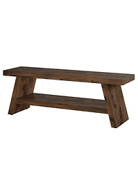 Slickblue Entryway Shoe Bench with 2-Tier Wooden Shelf Design