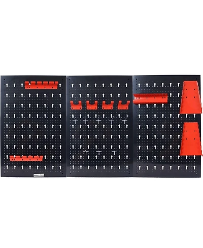 Yescom Metal Pegboard 48x24 Garage Tool Organizer Wall Mount with 3pcs 24x16 Black Peg boards and Pegboard Hooks Racks Accessories