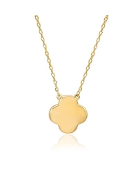 Suzy Levian New York Sterling Silver Cubic Zirconia Pave Clover Solitaire Necklace