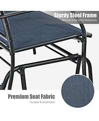 Gymax Patio Glider Rocking Bench Double 2 Person Chair Loveseat Garden