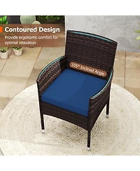 Gymax Set of 3 Patio Furniture Hand-Woven Pe Wicker Conversation w/Armchairs