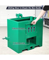 gaomon 3 Point Ballast Box Steel Tractor Attachment for Category 1, 800 lb Capacity with 2 I