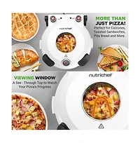 Countertop Pizza Maker - Electric Pizza Oven with Temperature Controls, Window and Thermometer