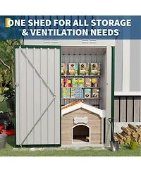 gaomon Outdoor Metal Storage Shed, Garden Tool Metal Shed with Lockable Doors