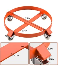 gaomon 2 Pack 55 Gallon Drum Dolly 1000 lb Capacity Heavy Duty Barrel Dolly with Steel Frame 4 Swivel Casters Industrial Drum Cart