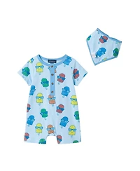 Andy & Evan Baby Boys Ice-Pops Henley Romper and Bib Set