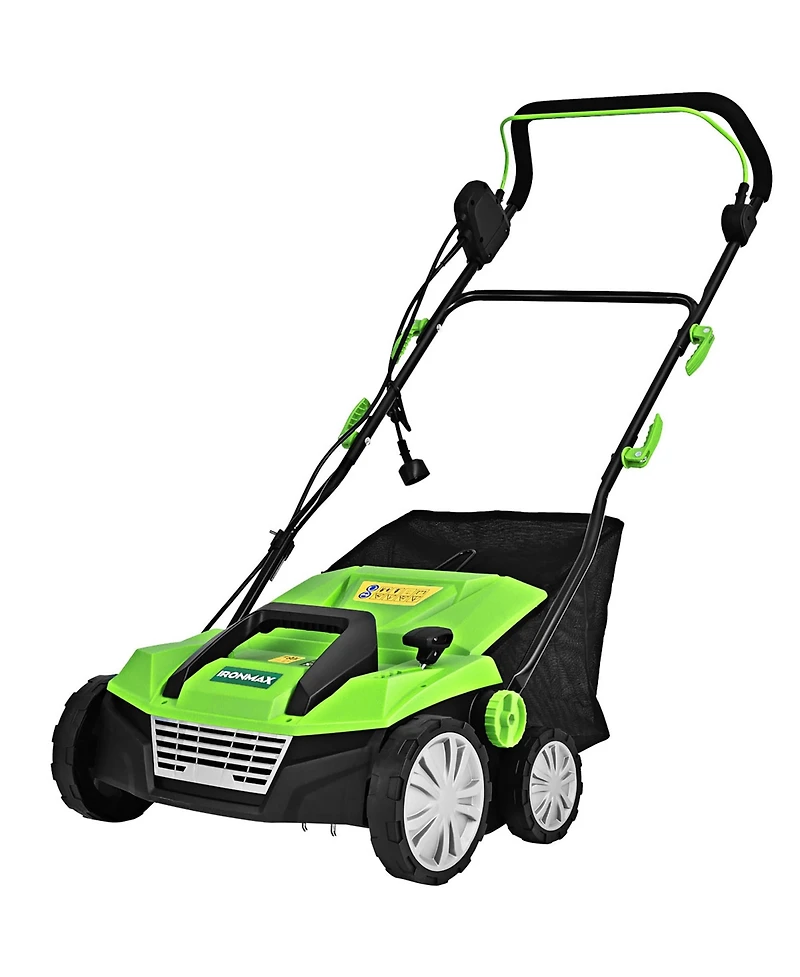 Costway 13Amp Corded Scarifier Width 15inch Electric Lawn Dethatcher with 50L Collection Bag