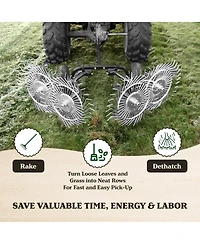Yard Tuff Acreage Rake, Steel Tow Behind Dethatcher for Lawn and Garden, 48 Inch
