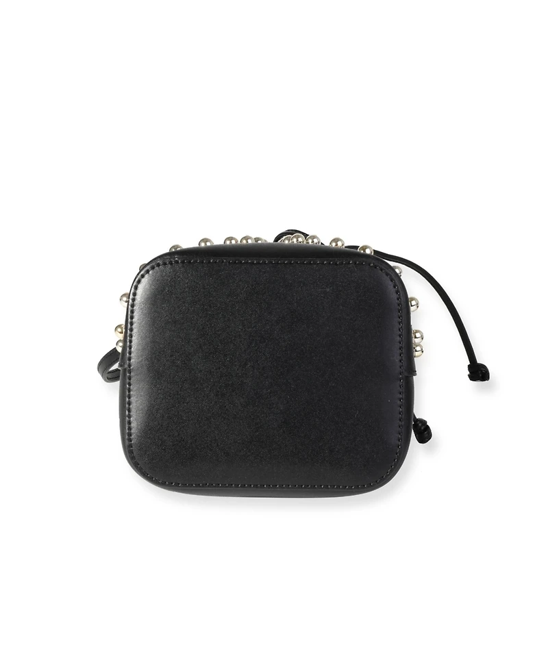 Pre-Owned Fendi Black Leather Studded Bow Mon Tresor Bucket Bag