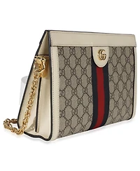 Pre-Owned Gucci Cream Gg Supreme Web Ophidia Gg Small Shoulder Bag