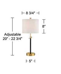 360 Lighting Lenore 22 3/4" High Small Modern Accent Table Lamps Set of 2 Usb Port Adjustable Height Metal Charging