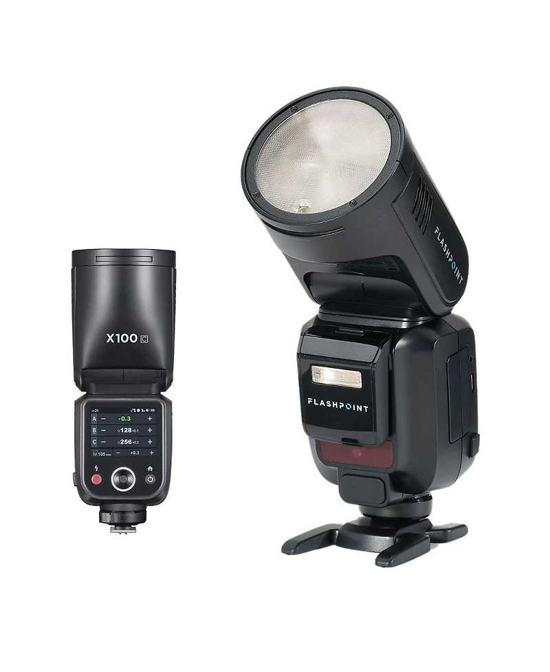 Flashpoint X100 Ttl R2 On Camera Li-on Round Head Flash For Canon, Godox V100 C (No Sub Flash)