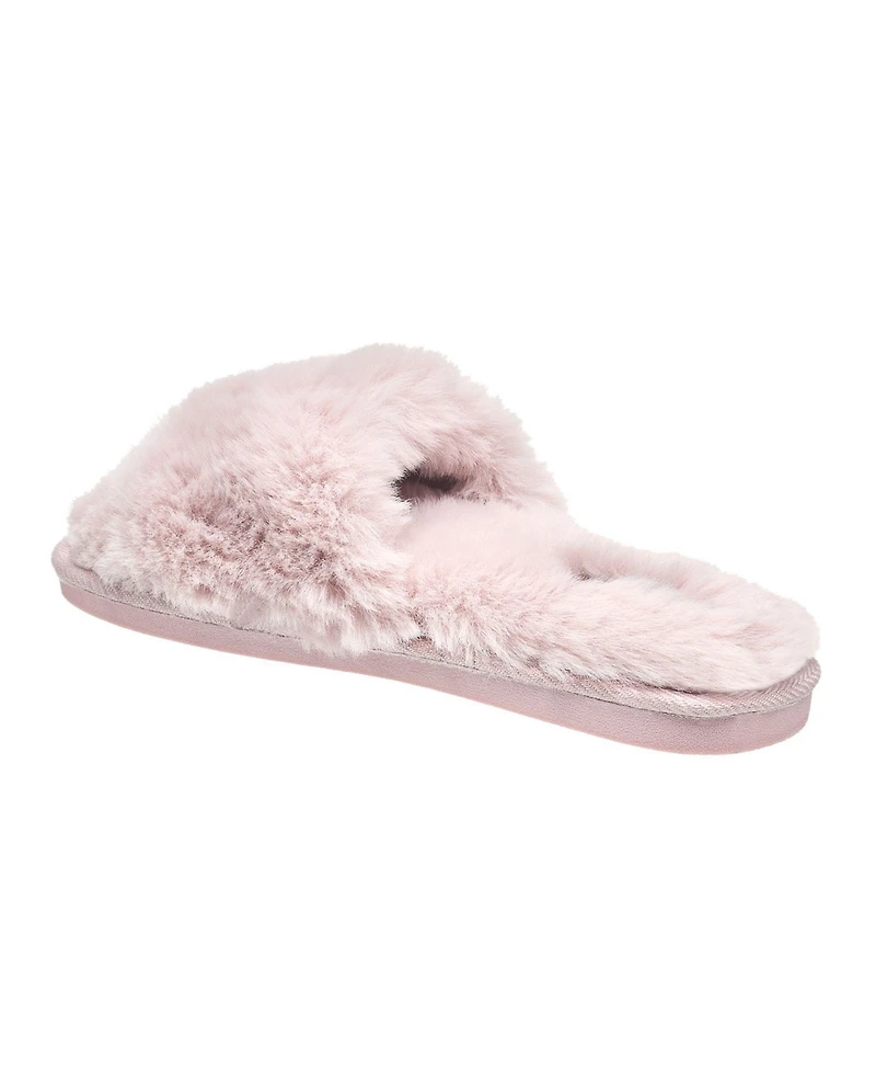 Nine West Women's Faux Fur Slippers Blush
