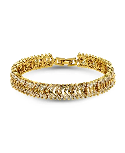 Macy's Trapezium Cubic Zirconia Chevron Pattern Tennis Bracelet