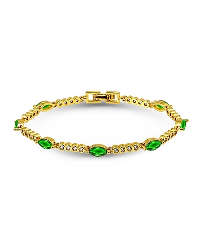 Macy's Marquise Emerald Green Cubic Zirconia Stones Bracelet