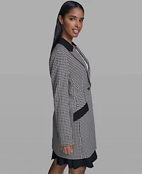 Karl Lagerfeld Paris Women's Checkered One-Button Blazer