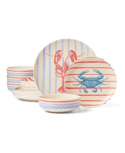 Oneida 24 Seven Melamine Wharfside 12-Piece Dinnerware Set, Service for 4