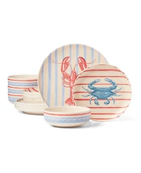 Oneida 24 Seven Melamine Wharfside 12-Piece Dinnerware Set, Service for 4