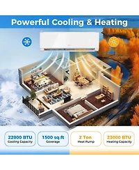 Costway 24000 Btu Wifi Enabled Mini Split Air Conditioner and Heater with Heat Pump