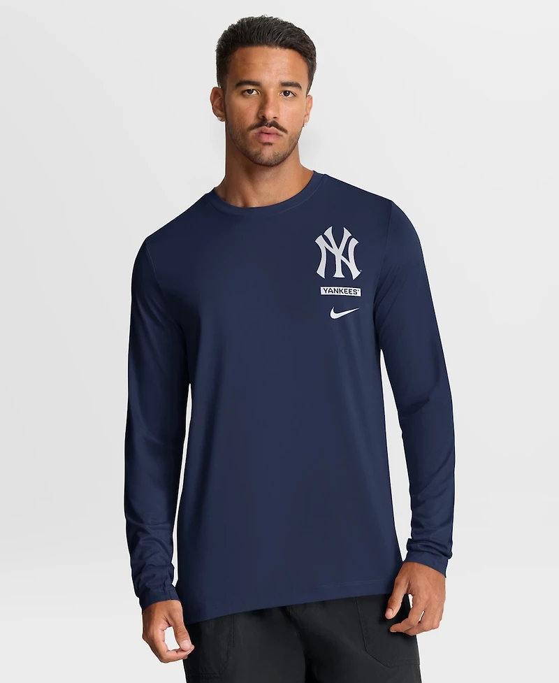 Nike Men's Navy New York Yankees 2-Hit Legend Dri-fit Long Sleeve T-Shirt