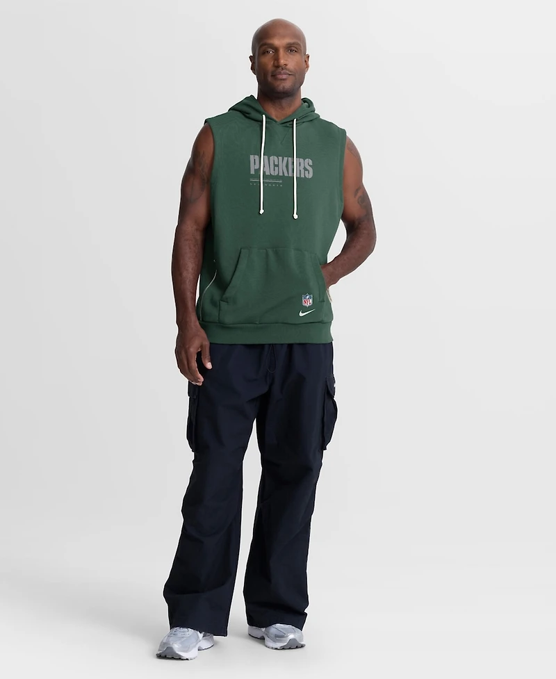 Nike Men's Green Bay Packers Sideline Standard Issue Dri-fit Sleeveless Hoodie