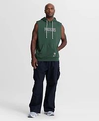 Nike Men's Green Bay Packers Sideline Standard Issue Dri-fit Sleeveless Hoodie