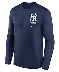 Nike Men's Navy New York Yankees 2-Hit Legend Dri-fit Long Sleeve T-Shirt