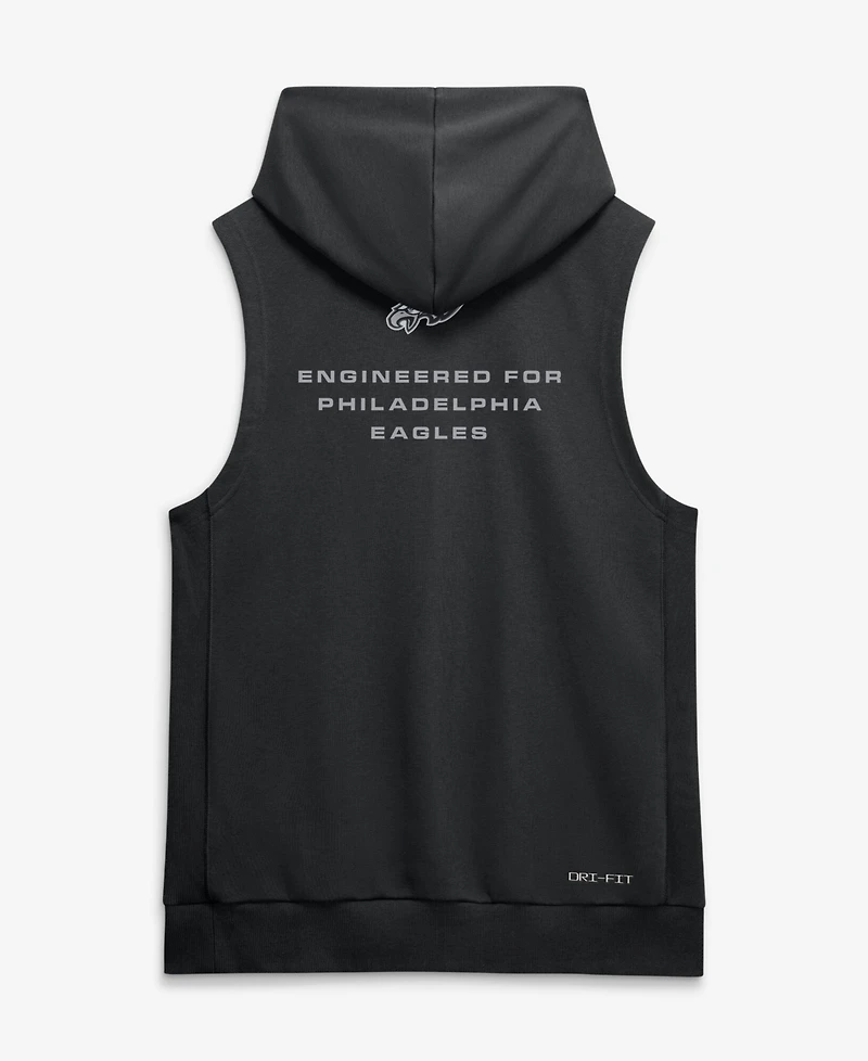 Nike Men's Black Philadelphia Eagles Sideline Standard Issue Dri-fit Sleeveless Hoodie