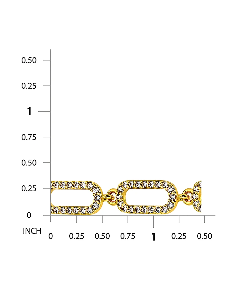 Macy's Pave Cubic Zirconia Paperclip Style Chain Link Bracelet