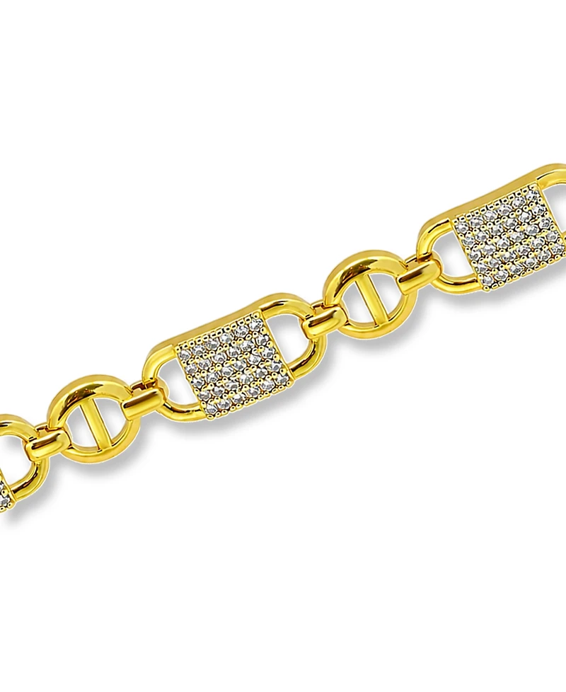 Macy's Pave Cubic Zirconia Lock Style Designer Inspired Bracelet