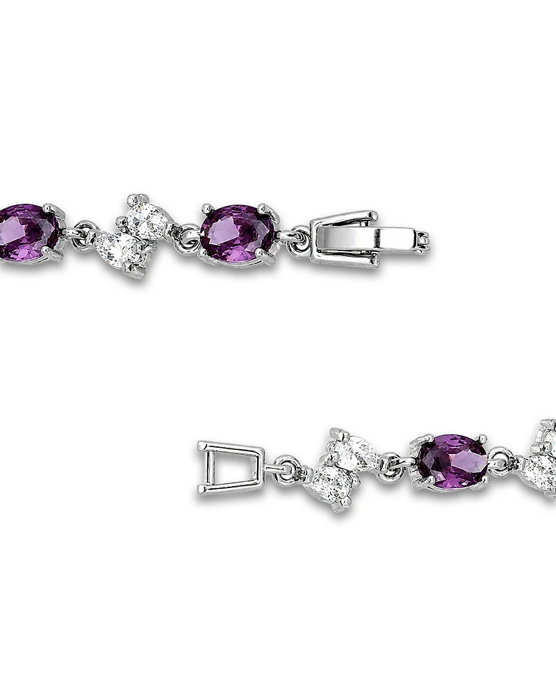Macy's Pear, Oval Amethyst Cubic Zirconia Bracelet