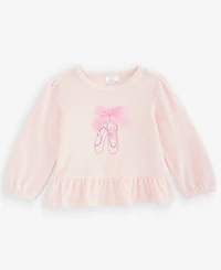 First Impressions Baby Girls' 3M-24M Mix & Match Long-Sleeve Ballet Slippers Velour Peplum Top, Macy's Exclusive