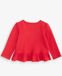 First Impressions Baby Girls' 3M-24M Mix & Match Long-Sleeve Candy Cane Peplum T-Shirt, Macy's Exclusive