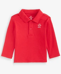 First Impressions Baby Boys' 3M-24M Mix & Match Long-Sleeve Gingerbread Polo T-Shirt, Macy's Exclusive