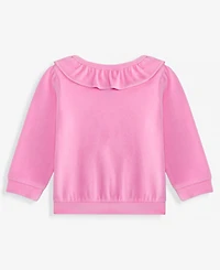 First Impressions Baby Girls Long-Sleeve Ruffle-Neck Velour Top, Macy's Exclusive