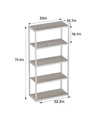 5-Shelf Heavy-Duty Adjustable Garage Storage Shelving, White (35 in. W x 71.1 in. H x 15.7 in. D