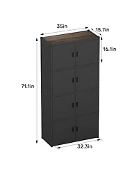 5-Shelf Heavy-Duty Garage Storage Cabinet Tower with Side Pegboards