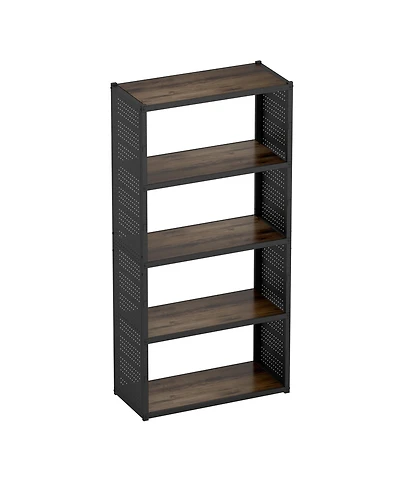 5-Shelf Heavy-Duty Adjustable Garage Storage Shelving with Side Pegboards