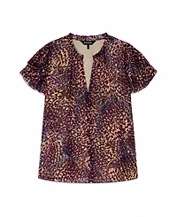 Whistles Women's Orchid Print Dobby Top