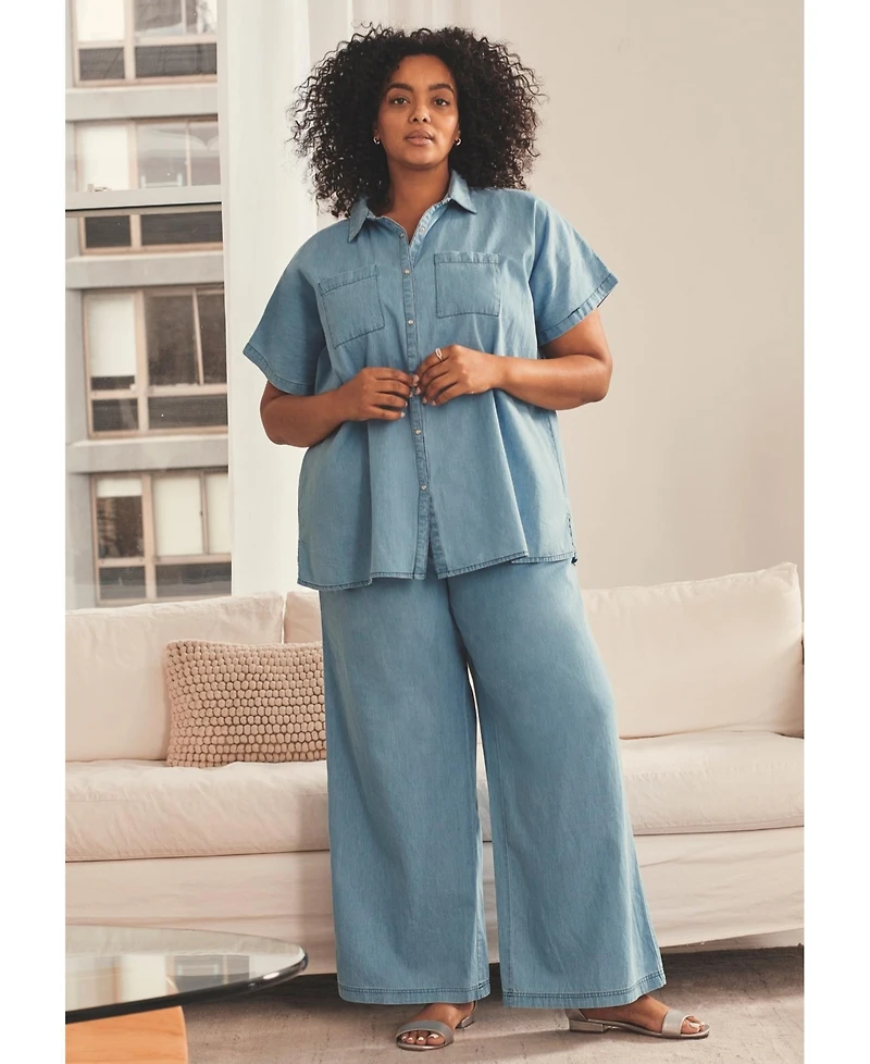 Avenue Plus Dolman Short Sleeve Women's Shirt