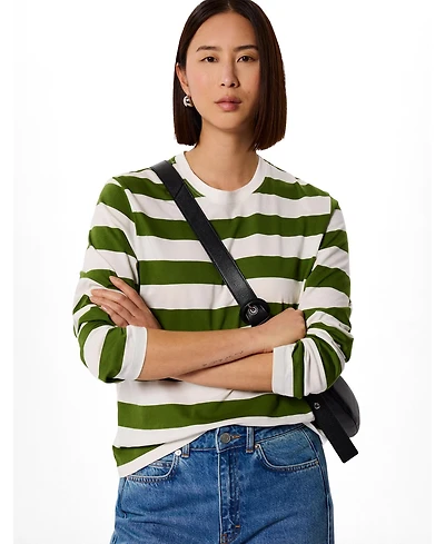 Whistles Women's Relaxed Stripe Long Sleeve Tee