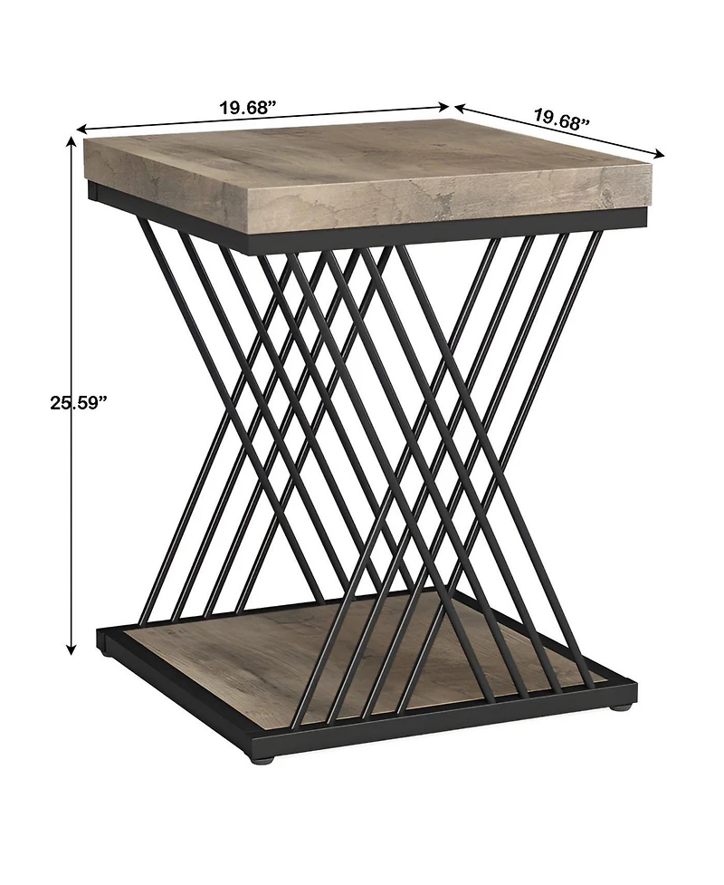 Slickblue Modern 2 Tier Side Table for Bedside Sofa and Small Spaces