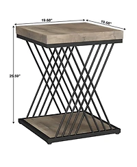 Slickblue Modern 2 Tier Side Table for Bedside Sofa and Small Spaces