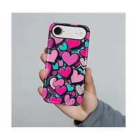 Gonez Case for iPhone Air, 2-in-1 Dual-Layer Shockproof Protection, Cute Heart Print Glossy