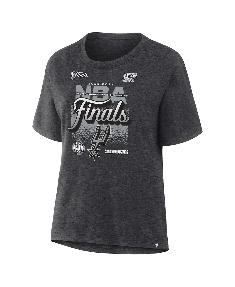 Fanatics Women's Charcoal San Antonio Spurs 2026 Western Conference Champions Locker Room T-Shirt