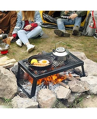 Cozito Folding Campfire Grill , Steel Mesh Grate with Legs and Carry Bag