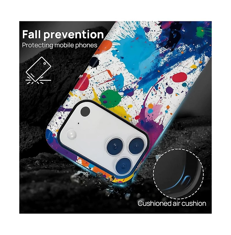 Gonez Case for iPhone 17 Pro Max, 2-in-1 Dual-Layer Shockproof Protection, Street Art Style Glossy