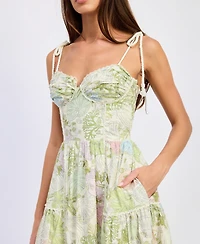 En Saison Women's Blair Printed Sleeveless Midi Dress