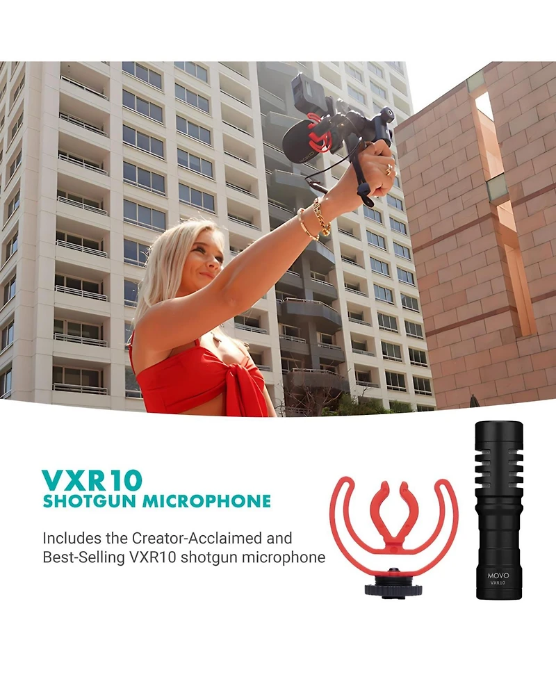 Movo iVlogger-pro Vlogging Kit for iPhone/Android Smartphones with Mic, Light, Tripod, and More